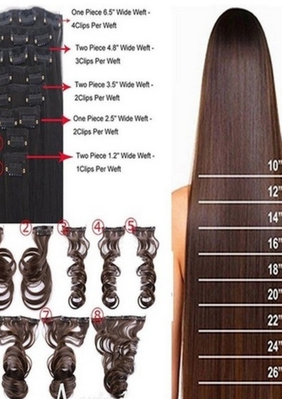 Hair ~ clip ins ***NEW 🙎 Straight & Curly - Picture 2 of 6